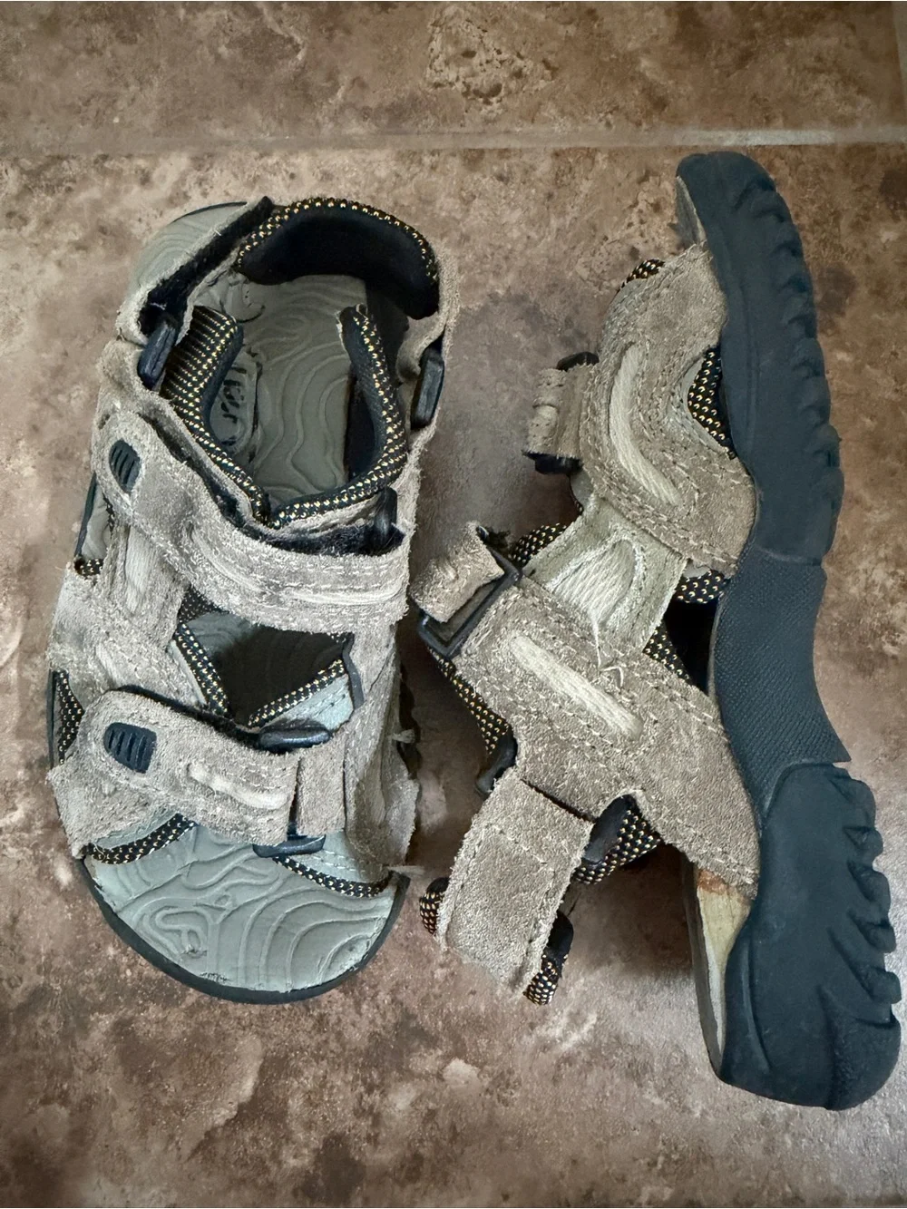 Kids Beige Gray Active Sandals with Adjustable Straps Size 12 Kid Connection